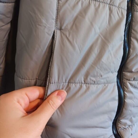Free Country Quilted Fleece Lined Jacket Womens Small Light Gray Coat - Picture 2 of 8